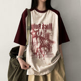 O-ring Color Raglan Short Sleeve T-shirt