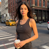 HORIZON RING SHORT SLEEVELESS [CHARCOAL]
