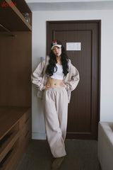 Napping Thick Soft Hooded Zip-Up Set