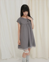 COUNTRY FLARE LINEN DRESS / CHARCOAL