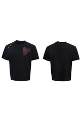 Asymmetrical Rhinestone Graphic Tee