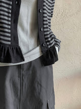 [BAONHAUS] ロレナインフリルストライプカーディガン