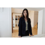 Night blue tweed cardigan (jacket)