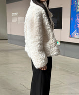 [F/W] Soft boucle hair fur jacket(2color)