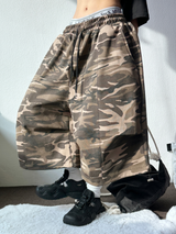 MILITARY 🐯💚🖤タイガーツーピンタック バルーンバミューダ 🐯2DESIGN