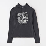 スパンスキニーフーディ チャコール