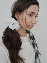 Spangle Knit Scrunchie_Large_White