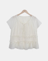 Qring Frill Short-Sleeve Blouse