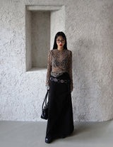 leopard leopard see-through T-shirt
