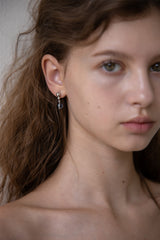Grey moonstone drop earring