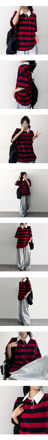 Ond side pintuck washing denim wide pants