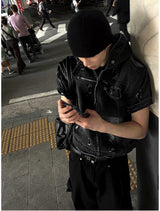 Cray Denim Short-sleeved Hooded Jacket
