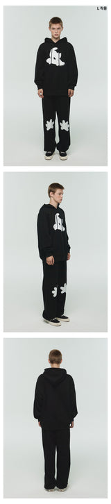 SKATEBOARDING CAT HOODIE - BLACK