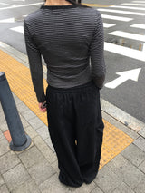 クワーティストライプシアード長袖T (4c)