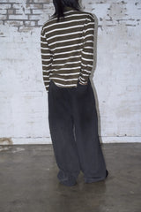 Ablivion Dust Fade Curved Pants in Black Charcoal