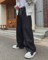 ルックファイヤーバックルバルーンワイドデニムパンツ