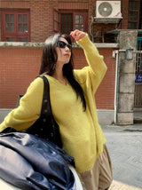 Easy V-neck loose fit V-neck knitwear