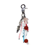 mushroom gemstone keyring (pink)