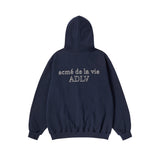 25FW BORDER LINE BASIC LOGO HOODIE DARK NAVY