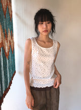 Theron Wave Flower Square Neck Sleeveless