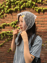 Dot lace bonnet (1color)