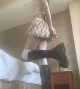 Chechena ベージュチェックスカート