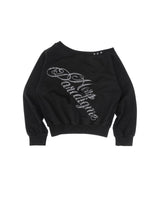 Studded One-shoulder Sweatshirt Black