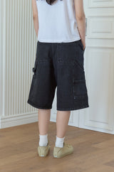 26SS★ Mushroom Stitch Bermuda Denim Pants