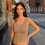 HORIZON RING SHORT SLEEVELESS [BEIGE]
