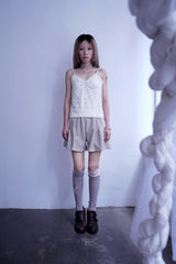 Bloom Frill Shorts (Beige Gray)