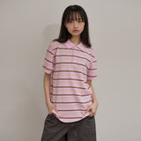 ストライプロゴピケハーフTシャツ
