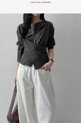 Paper See-through Wrap Blouse