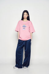 25SS ワンポイントロゴカラーリングワイドトラックパンツ ネイビー