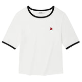 KIRSH PLAIN SLIM FIT RINGER T-SHIRT - WHITE