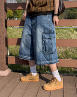 Faded Vintage Bermuda Cargo Denim