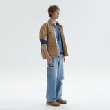 DAMAGED CUTTING DENIM PANTS-BLUE(M)