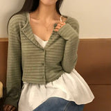 [MADE] Ghibli, striped cropped cardigan