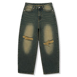 vintage balloon wide denim pants (muddy indigo)