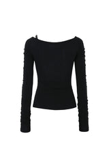 CUT-OUT LAYERED TEE black