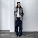 Ombre Plaid Drop-Shoulder Shirt