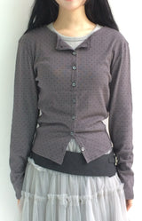 Round Pick Dot Cardigan