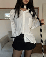 クラシック シルケット ボックス ソフト ポケット 長袖シャツ (3 Colors)