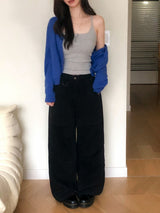 Snap Button Cotton D Ring Wide Pants (3color)