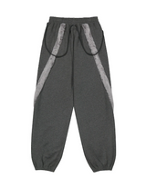 Side Fur Trim Sweatpants / Charcoal