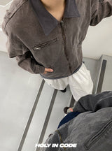 No.0904 クロップピグメントワークジャケット