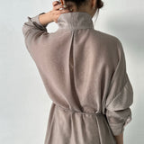 シャインネックロングシャツ - 3colors