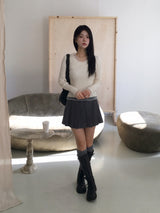 Chiffon layered knit