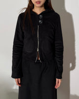 Pocket Fleece Hoodie Jacket [Black]