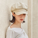 VA Stud Newsboy Cap / Beige