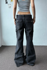 Semi Heart Side Cargo Loose Bootcut Pants 3color